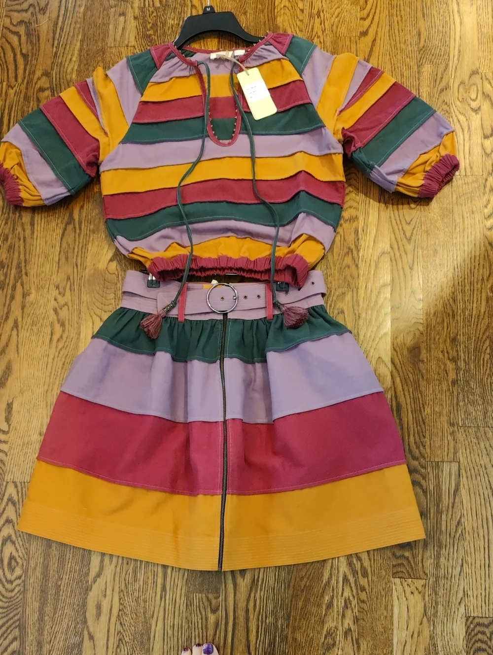 Anthropologie Let Me Be Shirt And Skirt Set S